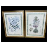 PR OF LARGE FLORAL PRINTS IN GOLD FRAMES