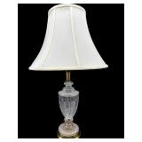 TALL CRYSTAL AND BRASS TABLE LAMP