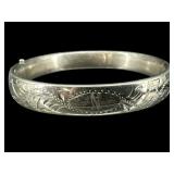 CRAFTMERE STERLING ETCHED BANGLE BRACELET
