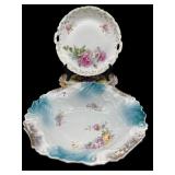 4 PC LOT OF HAND PAINTED PORCELAIN PLATES & BOWL