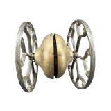 LARGE ANTIQUE METAL PULL TOY WITH BELL