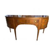 MAHOGANY BANDED FRONT HALF ROUND SIDEBOARD