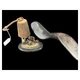 3 PC LOT OF ANTIQUE WEIGHT, SHOE LASK, PEN HOLDER