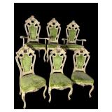 6 HEAVY CARVED ITALIAN DINING ROOM CHAIRS