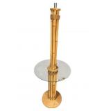 BAMBOO GLASS TOP FLOOR LAMP