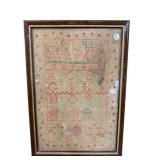 19TH CENTURY NEEDLEWORK SAMPLER