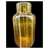 AMBER OPALESCENT STRIPED ART GLASS VASE