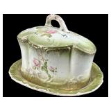 ANTIQUE ENGLISH LARGE COVERED CHEESE DISH