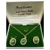 3 PC RUSSEL CREATIONS 12KT G.F GENUINE STONE