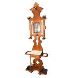 WALNUT VICTORIAN MARBLE TOP HALL TREE