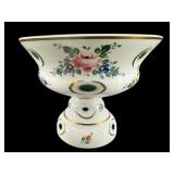 BOHEMIAN CUT TO CLEAR CASED GLASS COMPOTE