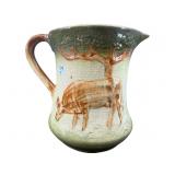 ANTIQUE GREEN SALT GLAZE GREEN MILK PITCHER
