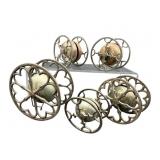 LOT OF 5 ANTIQUE METAL VICTORIAN PULL TOYS WITH