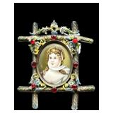 ANTIQUE MINIATURE HAND PAINTED PORTRAIT ON