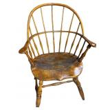 19TH CENTURY WINDSOR ARM CHAIR WITH SADDLE SEAT