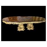 ITALIAN INLAID AND WALNUT DINING ROOM TABLE