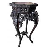 ANTIQUE ORIENTAL CARVED TABORET