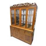 ROSEWOOD CARVED ORIENTAL CHINA CLOSET