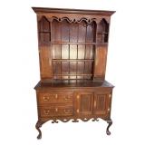 19TH CENTURY OAK INLAID QUEEN ANNE WELSH CUPBOARD