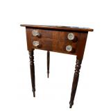19TH CENTURY SOLID WALNUT 2 DRAWER WORKSTAND