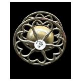 ANTIQUE METAL VICTORIAN PULL TOY WITH BELLS