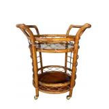 BAMBOO AND GLASS QUALITY TEA CART