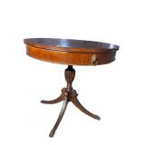 MAHOGANY 1 DRAWER DRUM TABLE
