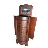 6 DRAWER PAINT DECORATED JEWELRY CHEST