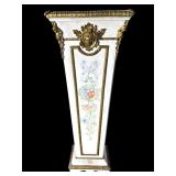 FRENCH BRONZE ADORNED PAINT DECORATED PEDESTAL