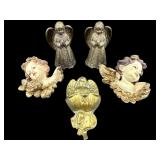 5 PC LOT OF CHERUB FIGURES