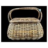 WOVEN PICNIC BASKET WITH CONTENTS