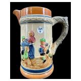 HAND PAINTED JAPAN CERAMIC WATER PITCHER