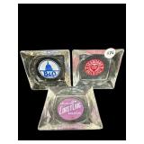 LOT OF 3 RAILROAD ADVERTISING ASHTRAYS