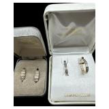 2 PR OF 18K G.F OVER STERLING SILVER EARRINGS