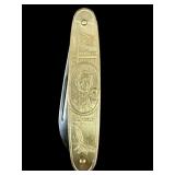 SMALL BRASS ABRAHAM LINCOLN POCKET KNIFE