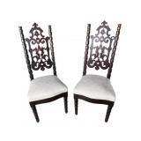 PR OF 19TH CENTURY CARVED HIGHBACK CHAIRS