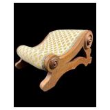 WALNUT VICTORIAN UPHOLSTERED GOUT STOOL