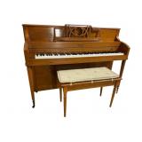 GORDON LAUGHEAD CONSOLE PIANO WITH BENCH