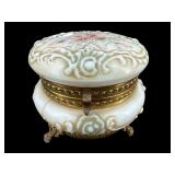 SIGNED WAVECREST FOOTED POWDER JAR