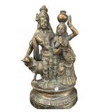 BRONZE FINISH INDIAN DOUBLE FIGURE