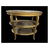ITALIAN MARBLE TOP 3 TIER OVAL TABLE