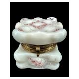 SIGNED WAVECREST SQUARE POWDER JAR