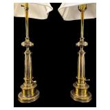 2 TALL BRASS STIFFEL TABLE LAMPS
