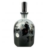 BLACK FROSTED GLASS DECANTER WITH STOPPER