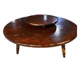 PINE LAZY SUSAN COFFEE TABLE