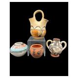 4 PC LOT OF SMALL SOUTHWESTERN FOLK ART POTTERY
