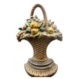 ANTIQUE CAST IRON FLOWER BASKET DOOR STOP