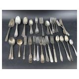 LOT OF OLD SILVER PLATE FLATWARE