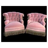 2 ALL BUTTON AND TUFTED CLUB CHAIRS