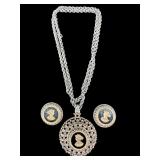 3 PC WHITING & DAVIS NECKLACE/EARRING SET